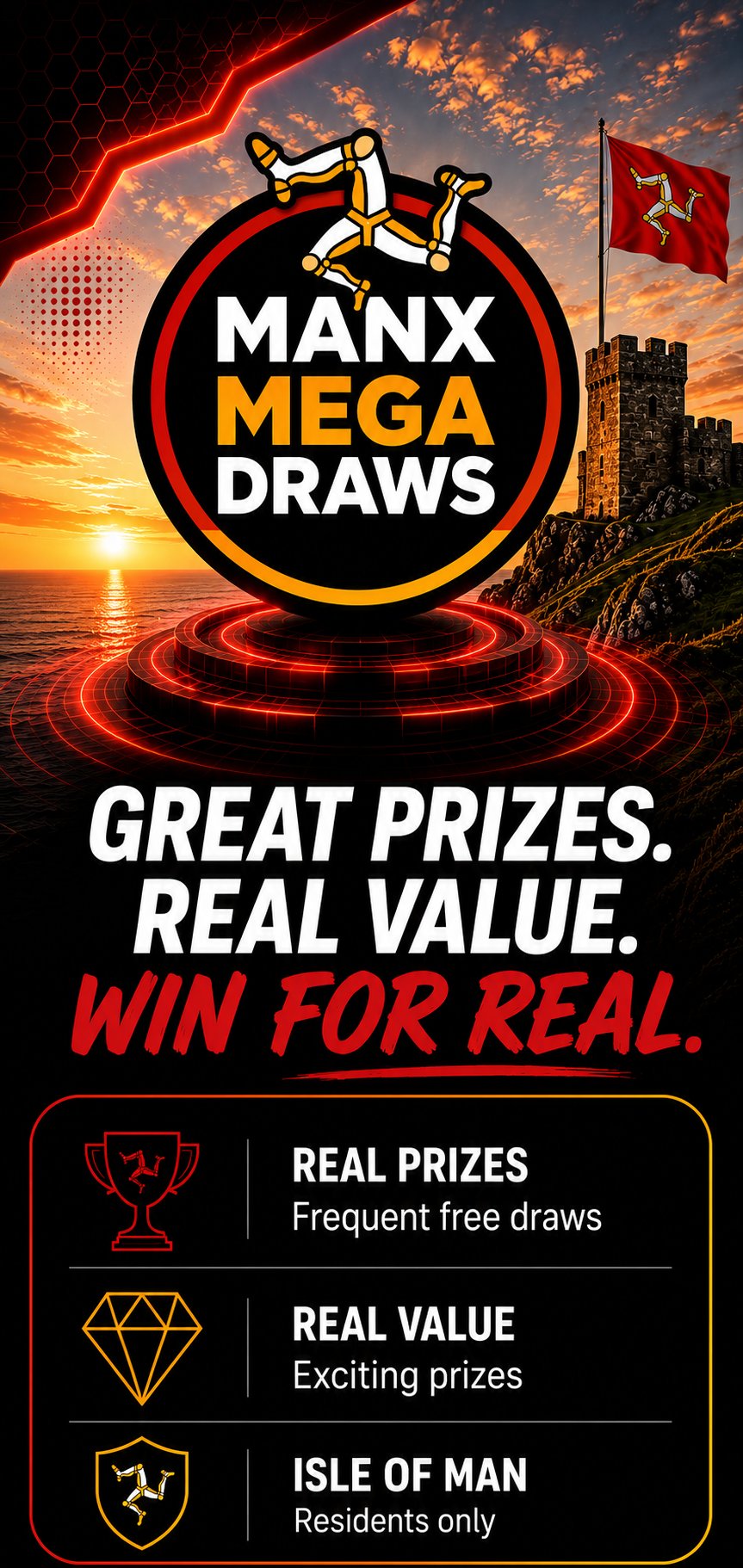 Great Prizes. Real Value. Win For Real.